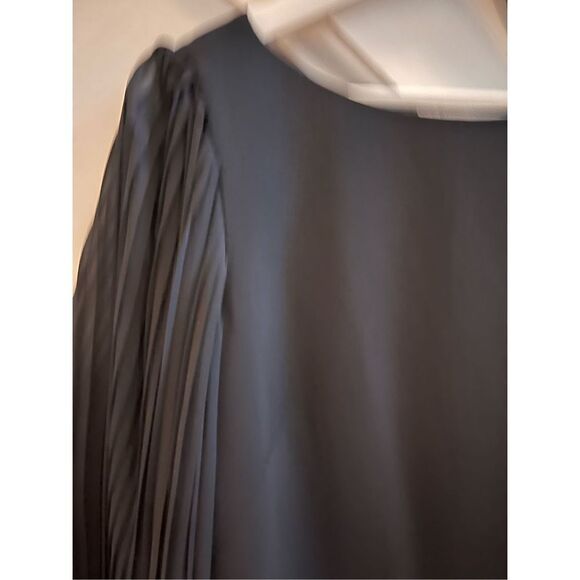 WHBM Chiffon Pleated Sleeve Black Shift Dress sz 8 NWT - Picture 5 of 8